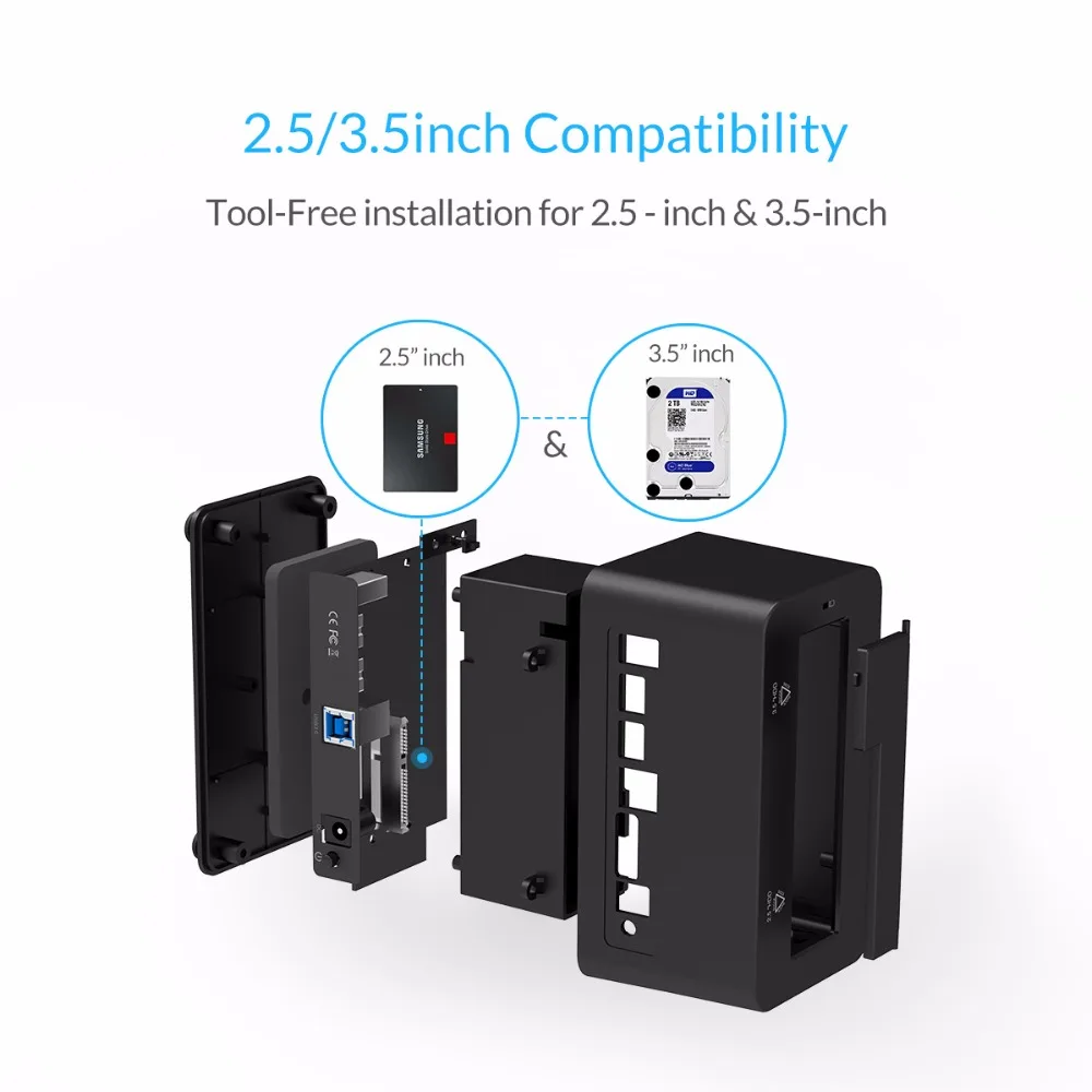 ORICO Новый HDD корпус SATA к USB 3 0 жесткий диск Док станция 5 Гбит/с супер скорость для 2