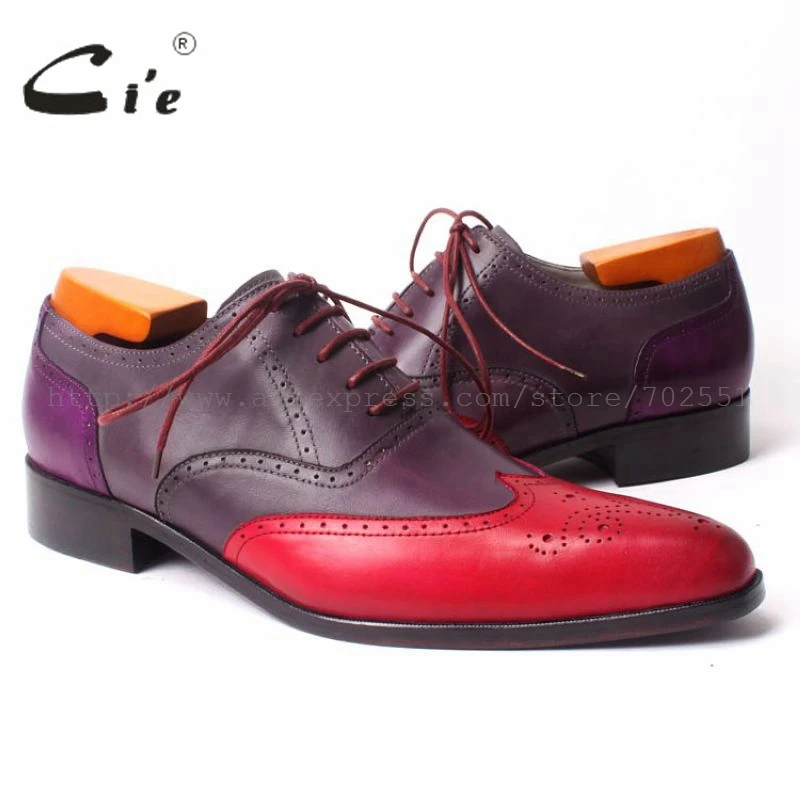 Броги cie заостренные полые из 100% натуральной телячьей кожи на шнуровке Оксфорд