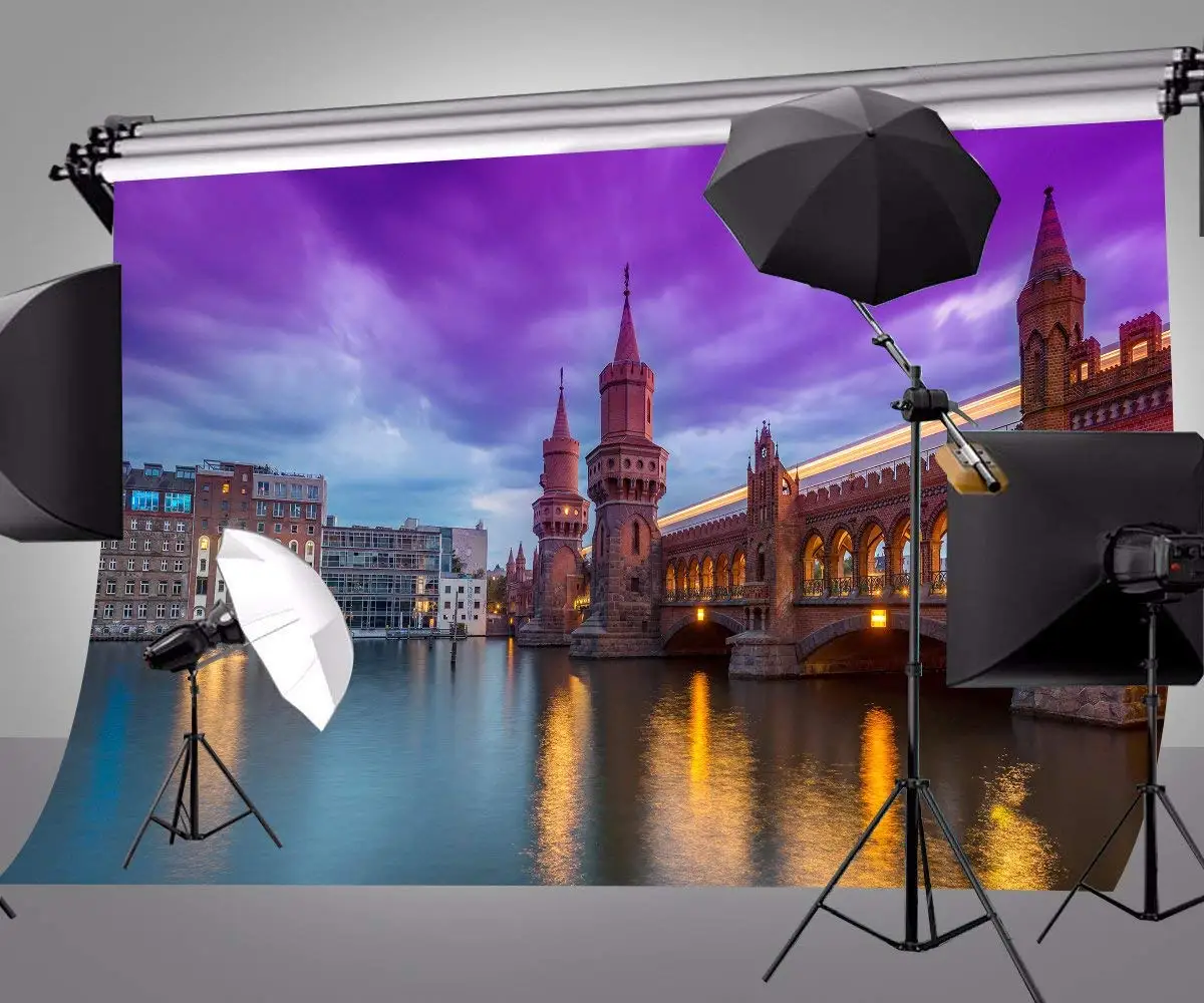150x210 см фон для фотографирования с изображением раннего утреннего города