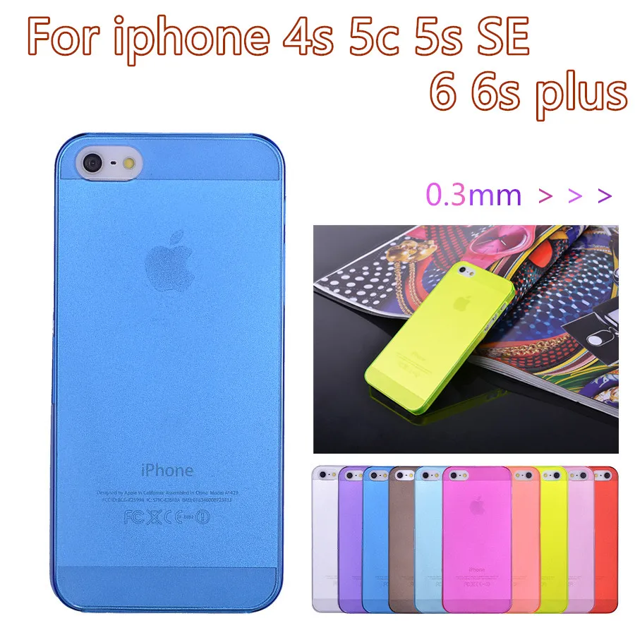 Ультратонкий 0 3 мм полупрозрачный матовый чехол для телефона Apple iphone 7 4s 5 5c SE 6 s plus