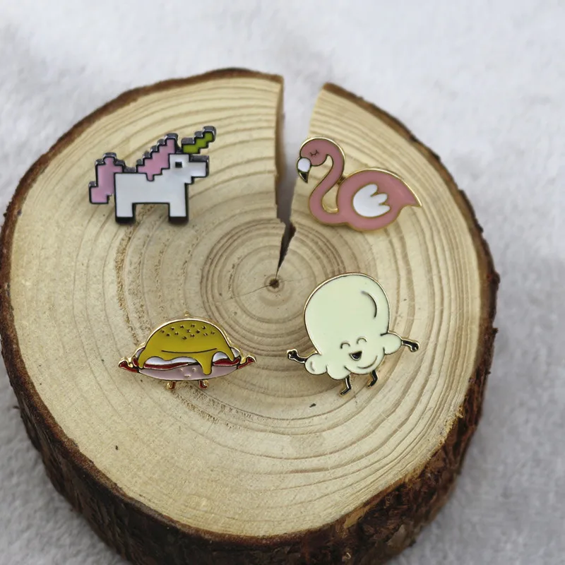 2019 японский и южнокорейский простой эмалевый утка пони Красная корона журавль