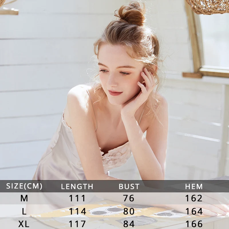Женская сексуальная шелковая длинная ночная рубашка большого размера шелковое