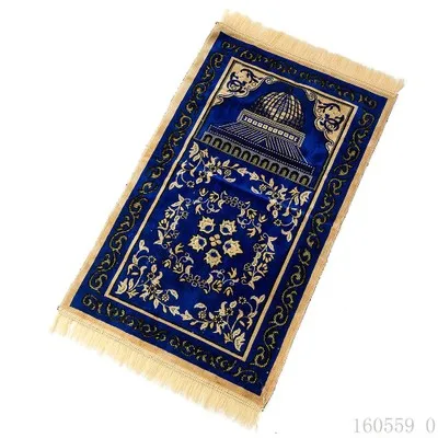 blue Новая Исламская мусульманская молитва коврик одеяло салат мусаллах молитвенный коврик ТАПИС ковер баньейру исламский молитвенный коврик 70*110 см - Цвет: blue