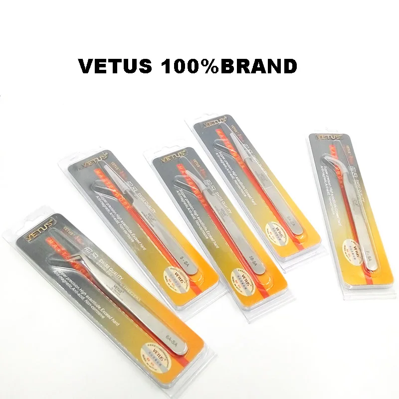 100% VETUS Пинцет для наращивания ресниц пинцет аппликатор из нержавеющей стали