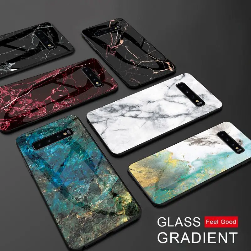 KISSCASE Роскошный Мраморный стеклянный чехол для телефона Samsung Galaxy A7 2018 A50 M20 S8 S9 Plus