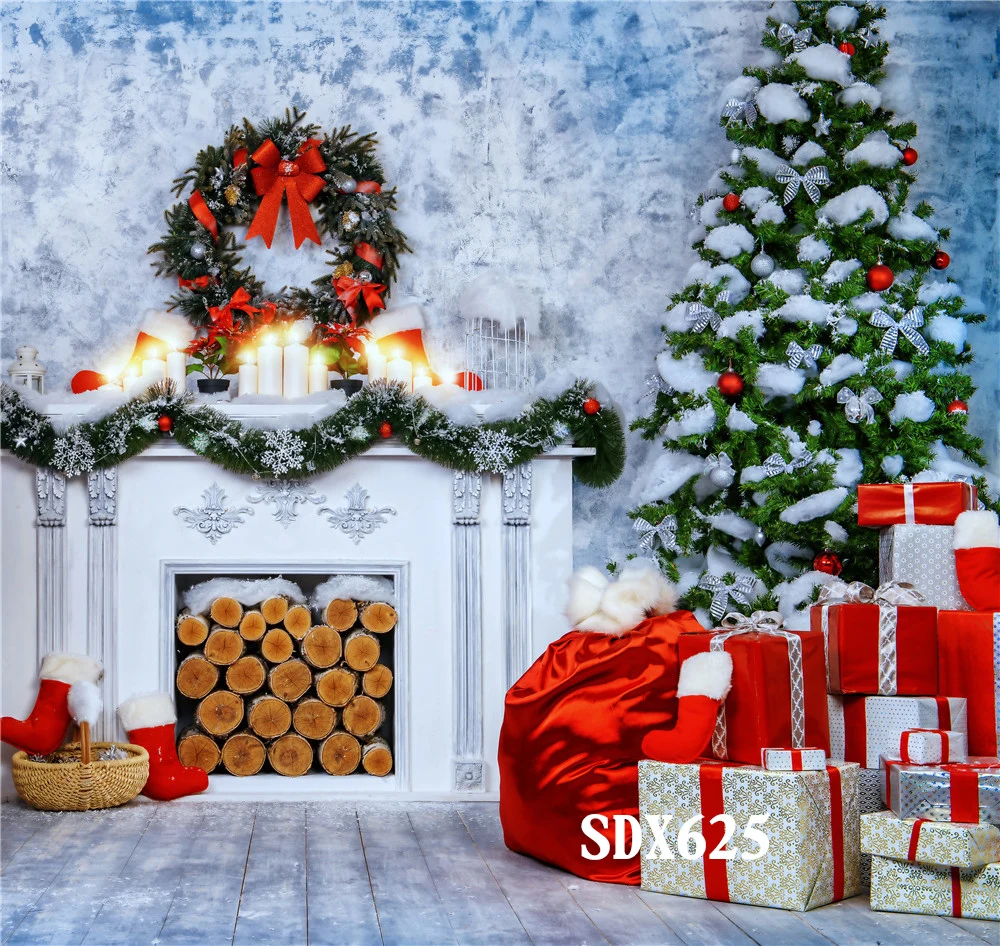 LB рождественские подарки и дерево Виниловый фон для студийной фотосъемки