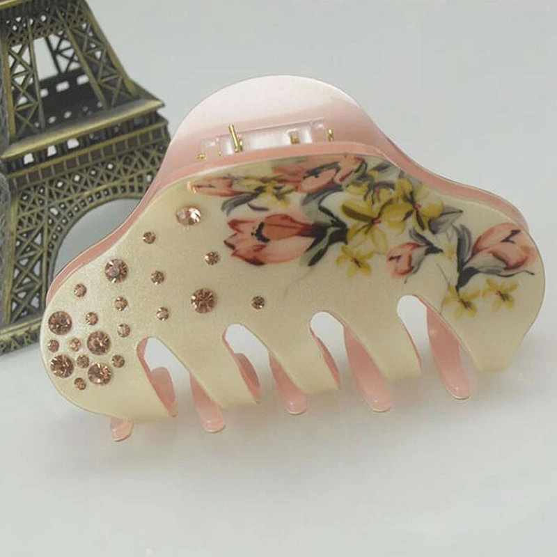 Акриловые окрашенные Когти для волос женщин заколки Краб и зажимы Бутик Девушки