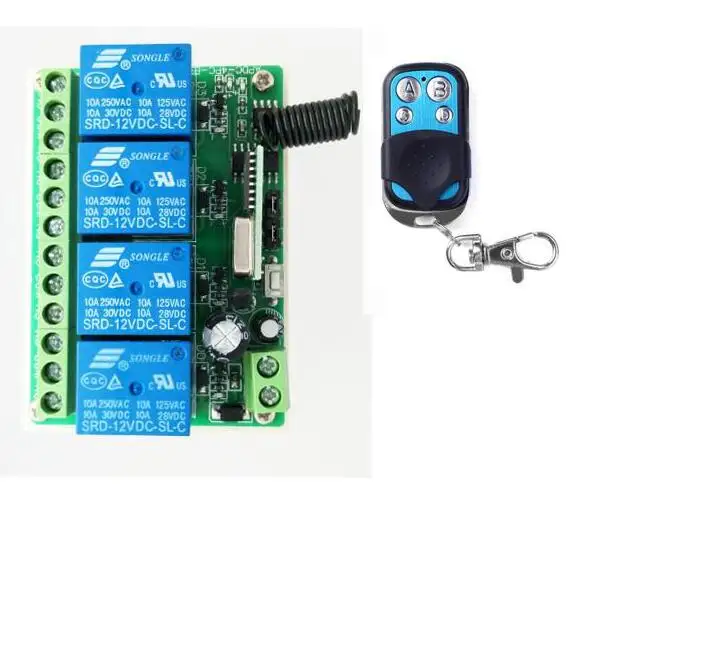 433 м DC12V 4CH RF Беспроводная система дистанционного управления teleswitch передатчик +