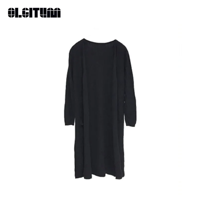 Женский кардиган с V образным вырезом свободный однотонный в Корейском стиле