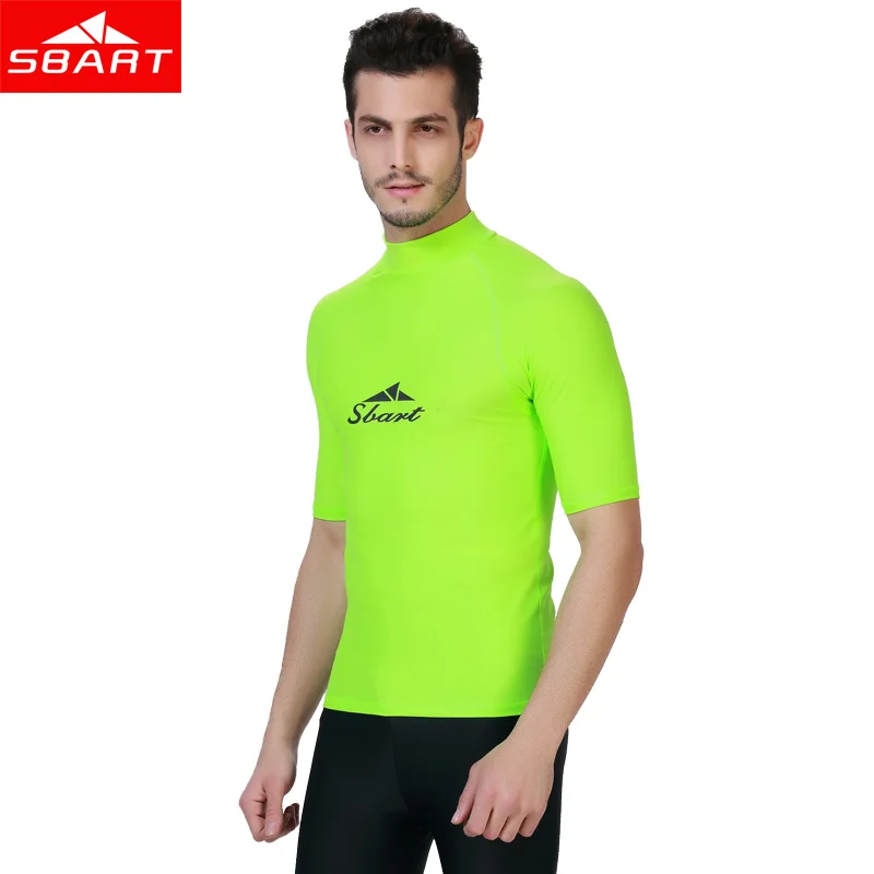 Мужской костюм для плавания SBART с коротким рукавом рубашка защитой от солнца