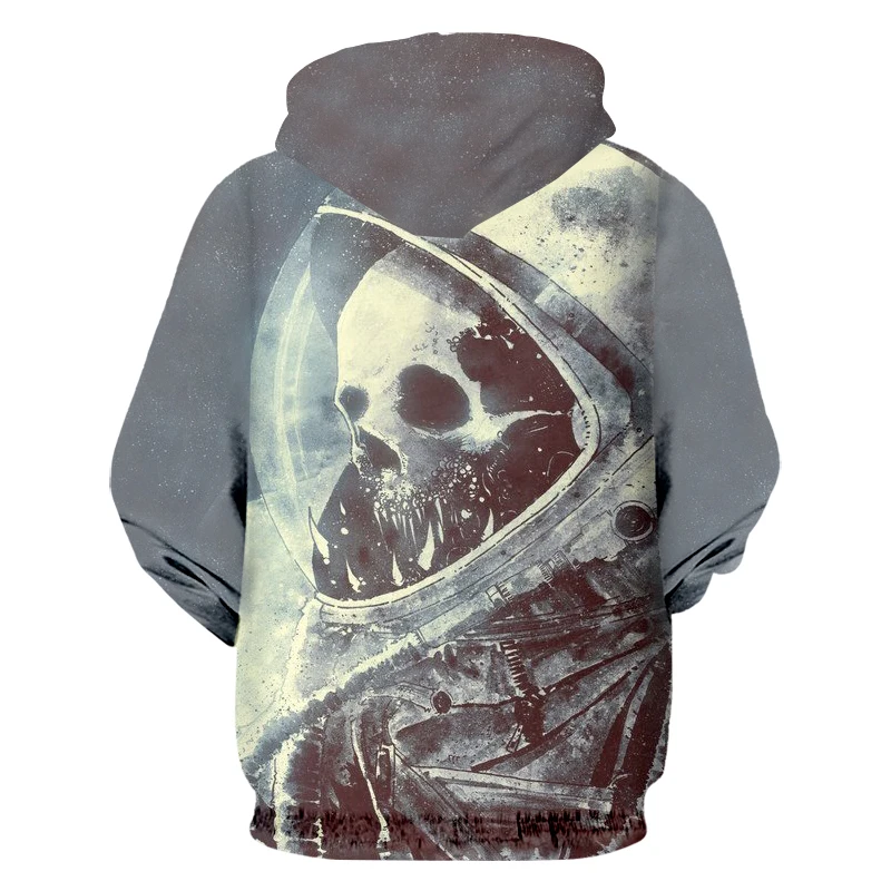 OGKB Мужской Пуловер Новый длинный свободный 3D Толстовка с принтом Крест Череп