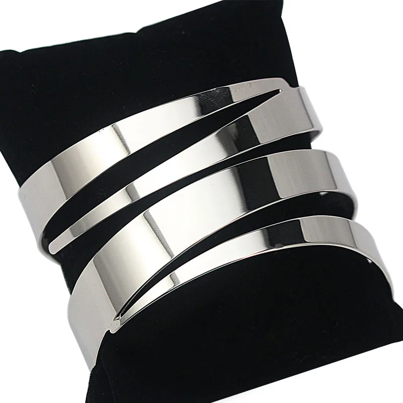 Нержавеющая сталь Браслеты блестящие женские манжеты Мода браслет 2016 5 мм Ширина