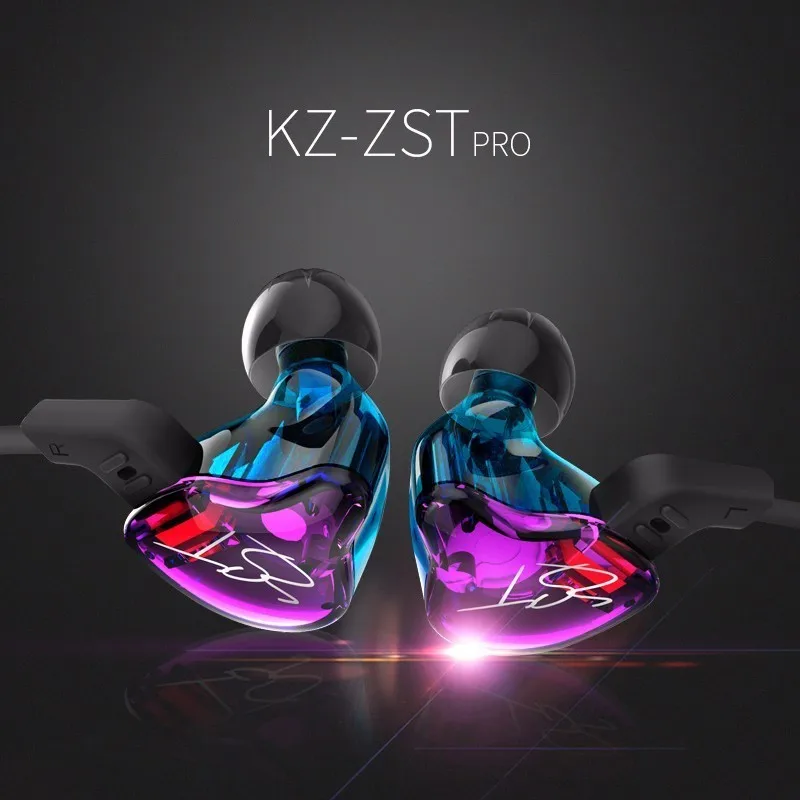 KZ ZST PRO Наушники арматура двойные водительские наушники съемный кабель в ухо гарнитура аудио HiFi Музыка спортивные наушники красочные