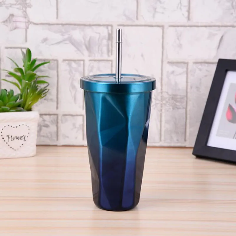 

Hot Insulation Car Cup 475ml Office Coffee Cup Stainless Steel LeakProof High Quality Drink Cup For Outdoor Indoor Creative Gift