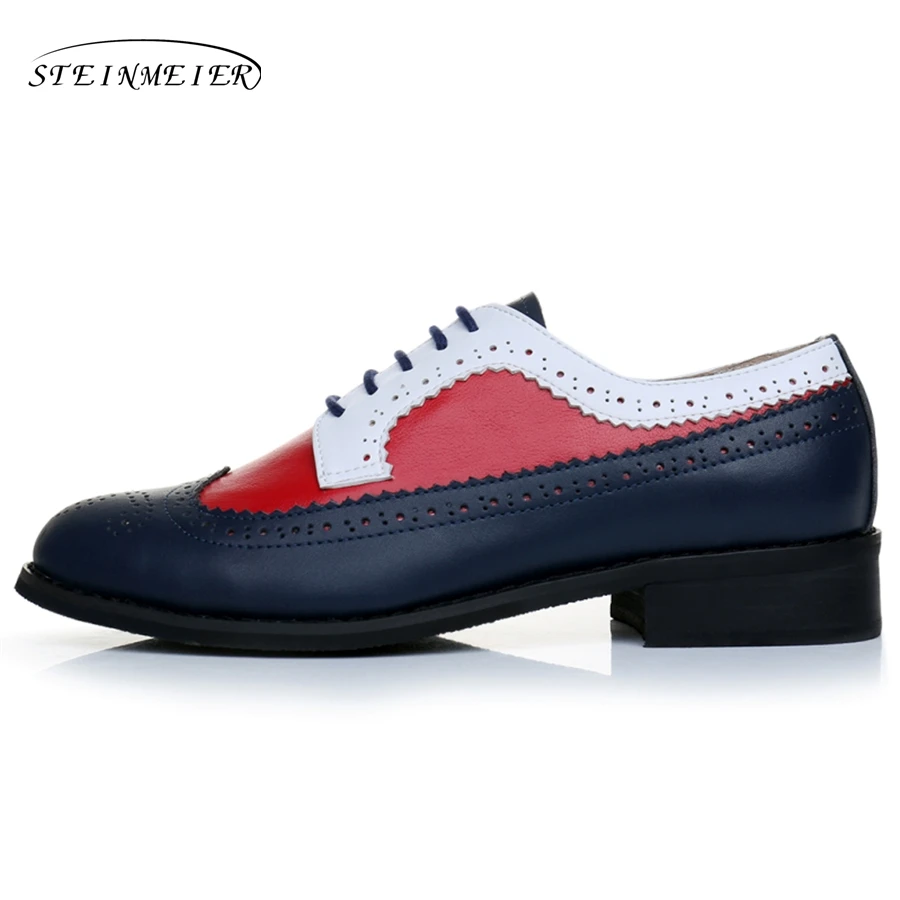 Броги из натуральной коровьей кожи повседневные дизайнерские винтажные женские