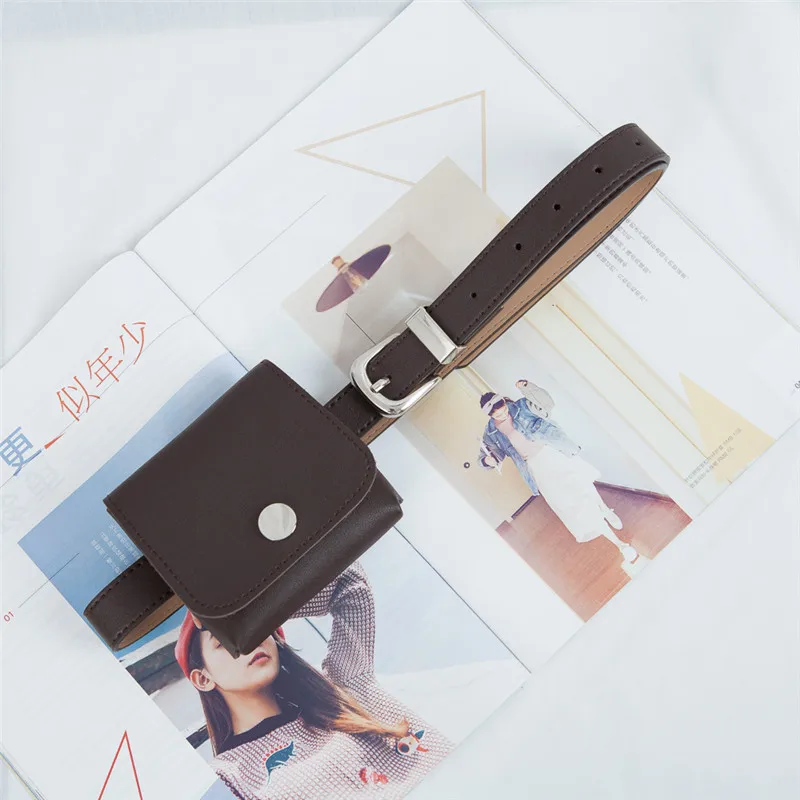 Ремни Ulzzang, Корея, ПУ кожа, новинка, женская сумка, на каждый день, Harajuku, забавный, однотонный, в стиле хип-хоп, панк, ретро, ремни - Цвет: brown