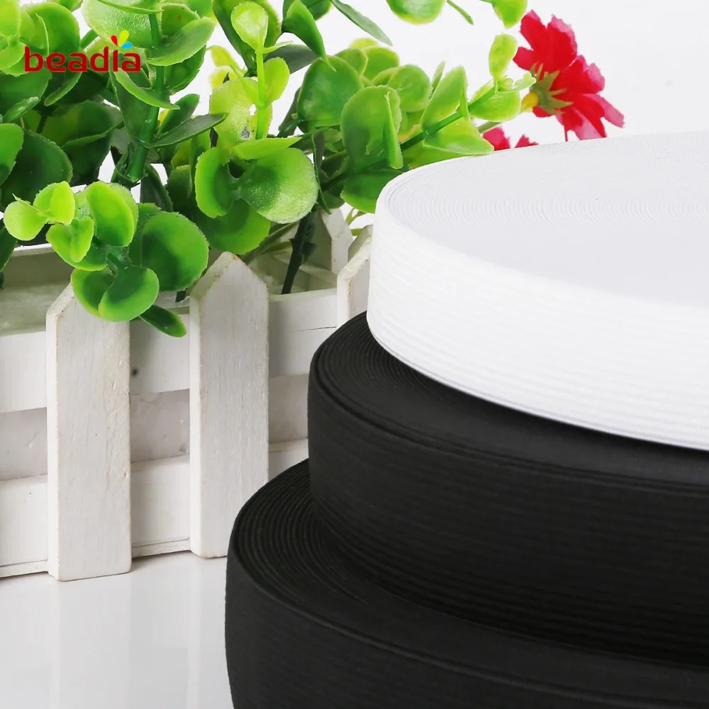 5 ярдов/партия мульти размер черный белый плоская тонкая широкая эластичная