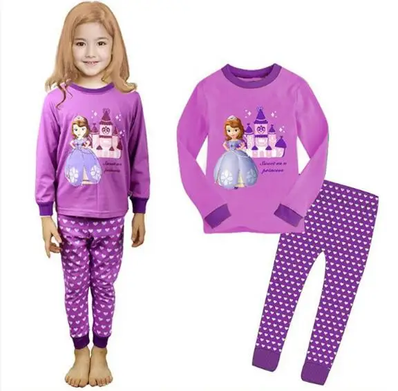 style 3 Детская осенняя Пижама, комплект одежды для мальчиков и девочек, комплект одежды для сна с героями мультфильмов, детская одежда из 2 предметов: футболка с длинными рукавами+ штаны, ZQX107 - Цвет: style 3