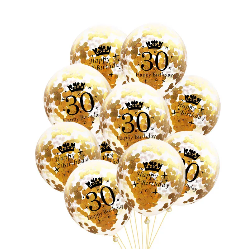 10pcs balloon Набор 21 30 40 50 60th от NOHOO День рождения украшения для взрослых 21 30 40 50 60 лет вечерние поставки - Цвет: 10pcs balloon