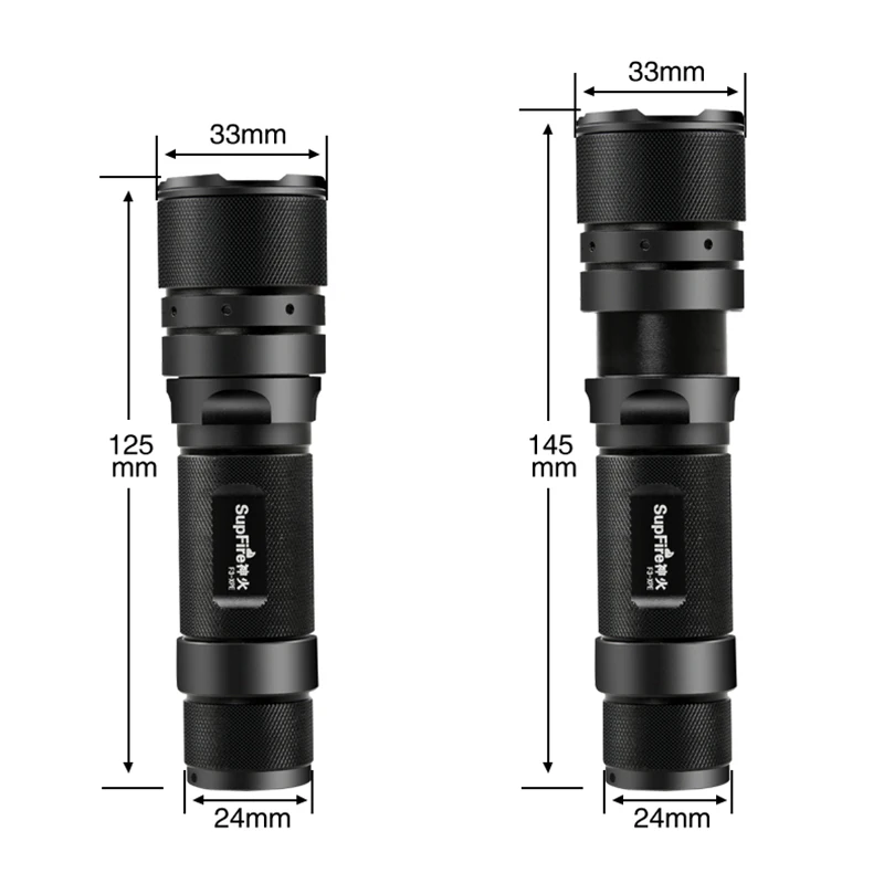 Светодиодный зум фонарик Supfire F3 L2 масштабируемый светодиодный мини для Nitecore Olight