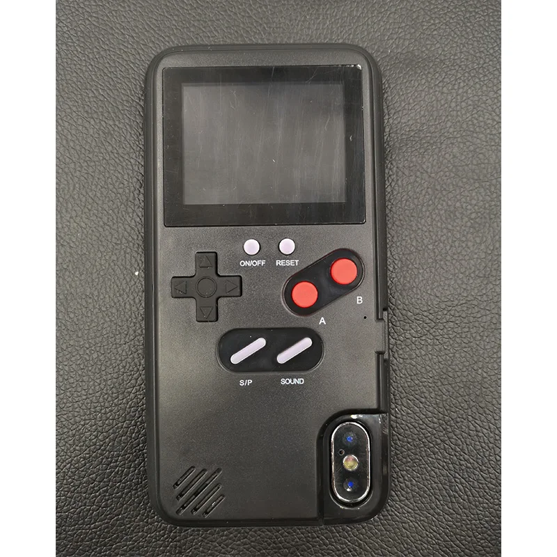 Полноцветный дисплей Xs Max GameBoy чехол для телефона для iphone Xs Max Xr X Ретро тетрис игра задняя крышка для iphone 8 7 6 6s plus Coques - Цвет: Black