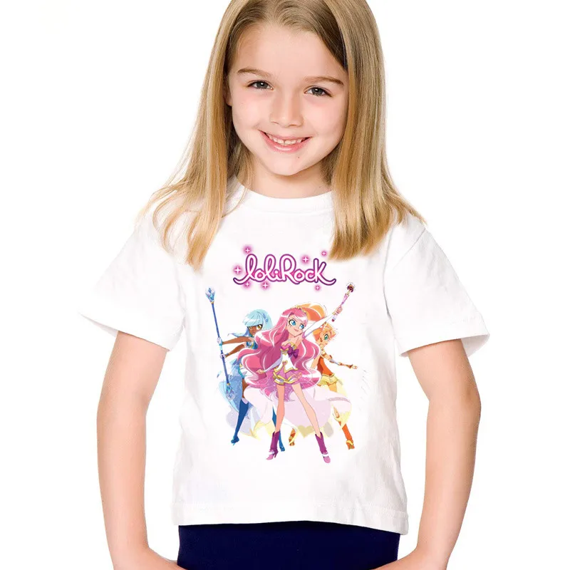 Модные волшебные детские футболки LoliRock с принтом для девочек летние Забавные