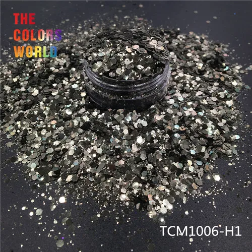 TCM1006-H1 50g TCT-194 Шестигранная форма металлический обычный цвет лак для ногтей для дизайна ногтей DIY Украшение для тела макияж FacePainting Руководство DIY - Цвет: TCM1006-H1 50g