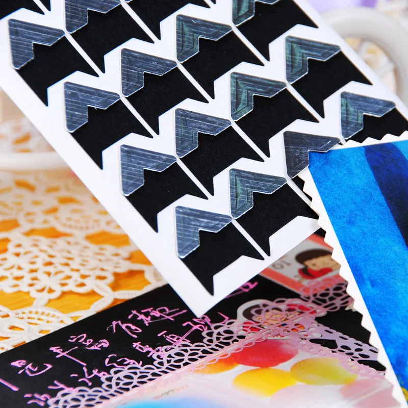 120 шт./лот (5 листов) сделай сам винтажные уголки крафт бумага наклейки для