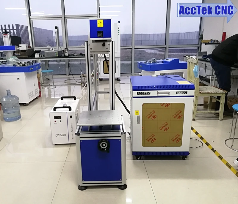 Water chiller cooling system CO2 Glass Tube Laser Printing Machine For Marking Leather | Инструменты