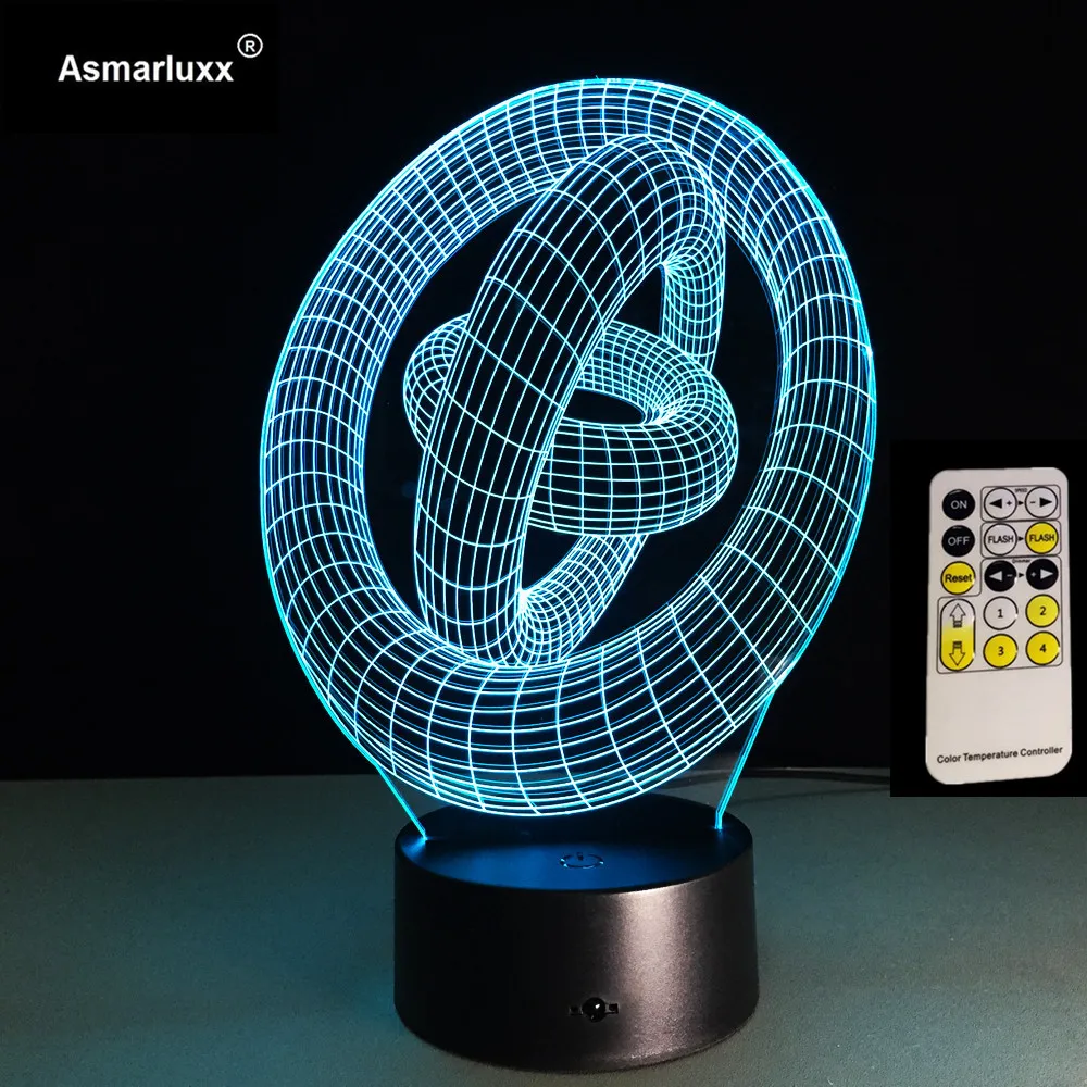 3D Оптическая иллюзия светодиодный стол Ночной светильник сенсорный контроллер с