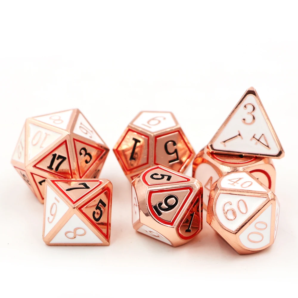 IMDG 7 шт./компл. креативные игровые кубики RPG многогранные металлические DND с эмалью