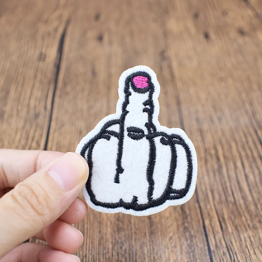 Пришитые нашивки с вышивкой для одежды аппликацией в виде утюга забавные полоску