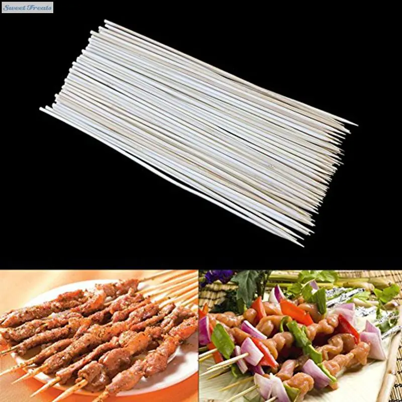 Sweettreats 1 упаковка бамбуковые шампуры для гриля Shish Kabob Деревянные Палочки Барбекю Инструменты для барбекю