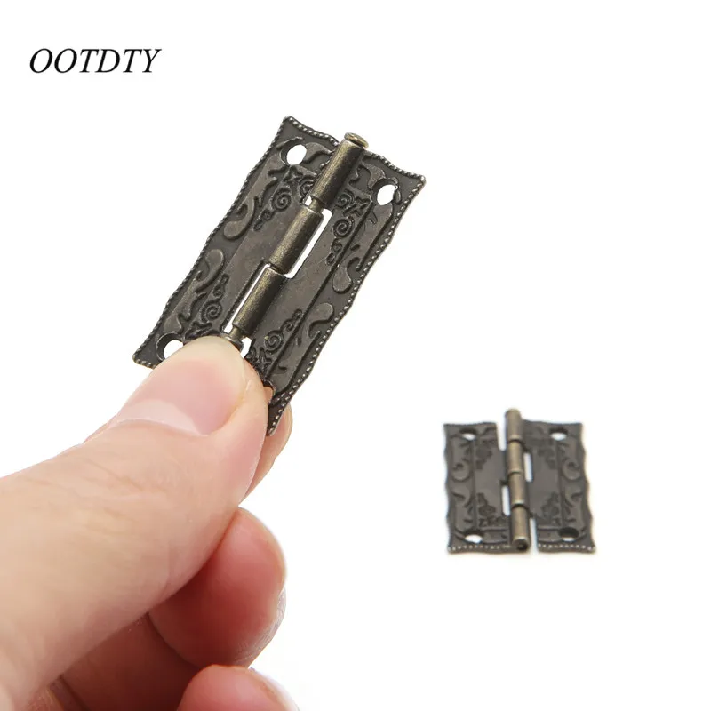 OOTDTY 35x28mm старинный Бронзовый шкаф шарниры аксессуары для мебели дверные петли