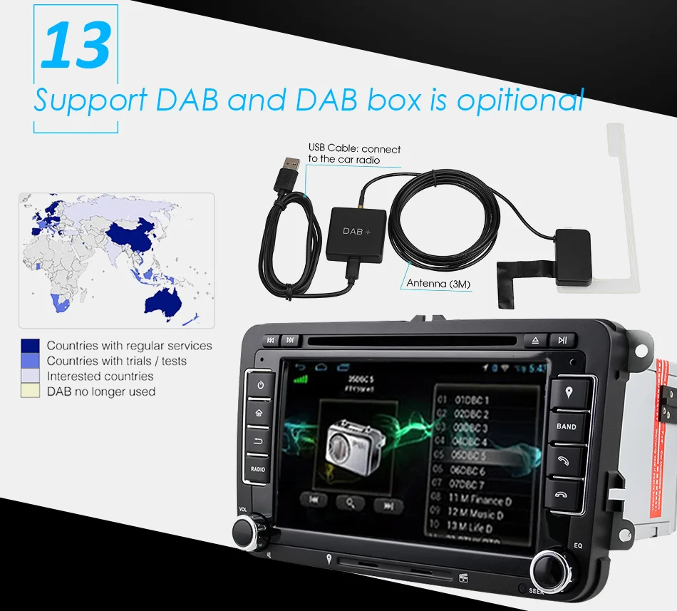 Eunavi tda7851 Android 9 dvd-плеер автомобиля аудио радио gps навигация для VW GOLF 6 Polo Bora JETTA B6 PASSAT Tiguan SKODA OCTAVIA