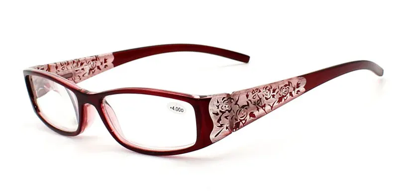 Цветочные очки для чтения Стразы для женщин Gafas de Lectura оправа для очков Роскошные модные очки+ 100 150 200 250 300 350 400