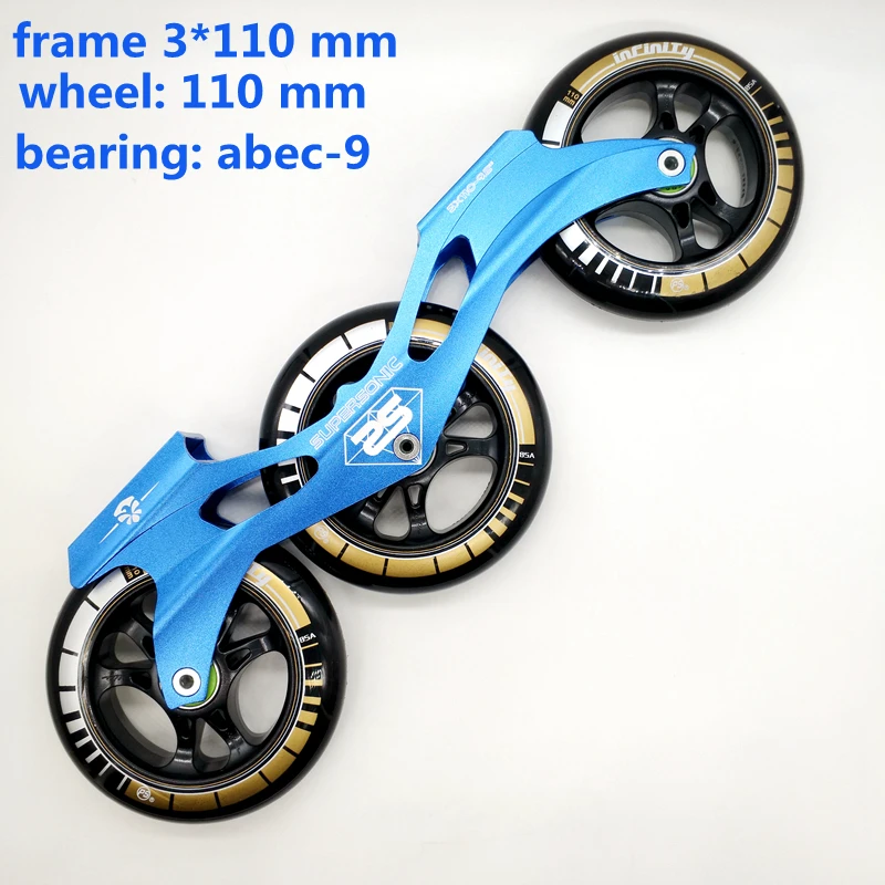 Бесплатная доставка рама скоростных Коньков 3x110 мм фиолетовая цветная