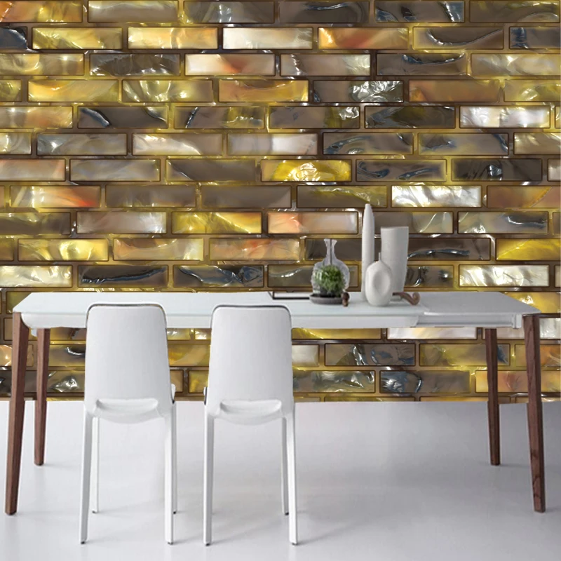 3D обои с современным дизайном цветная хрустальная кирпичная стена фотообои для