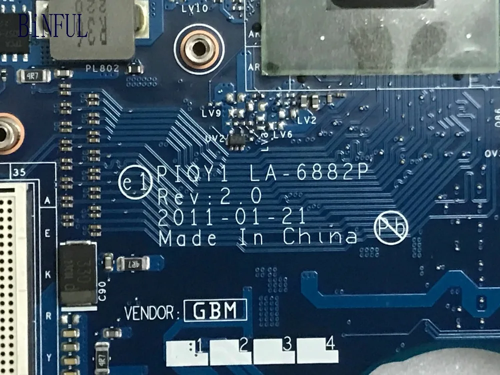 Быстрая доставка piqy1 LA-6882P REV: 2 0 Y570 материнская плата для ноутбука LENOVO (подходит