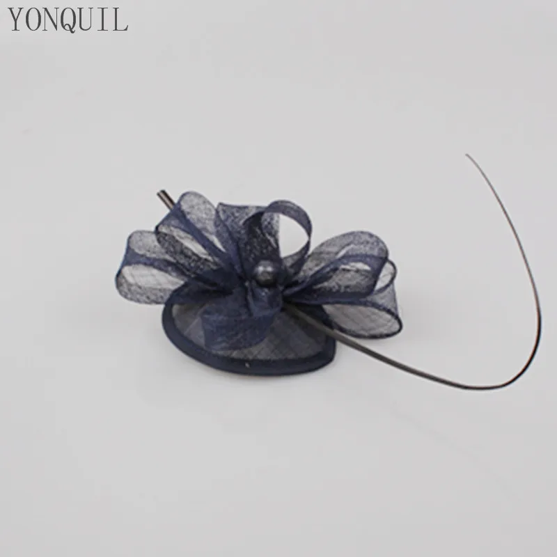 

Elegant Fascinator Sinamay Base with Feather Bridal Hairstyle Party Headwear Race Cocktail Hat Party Headpiece Multiple Colors