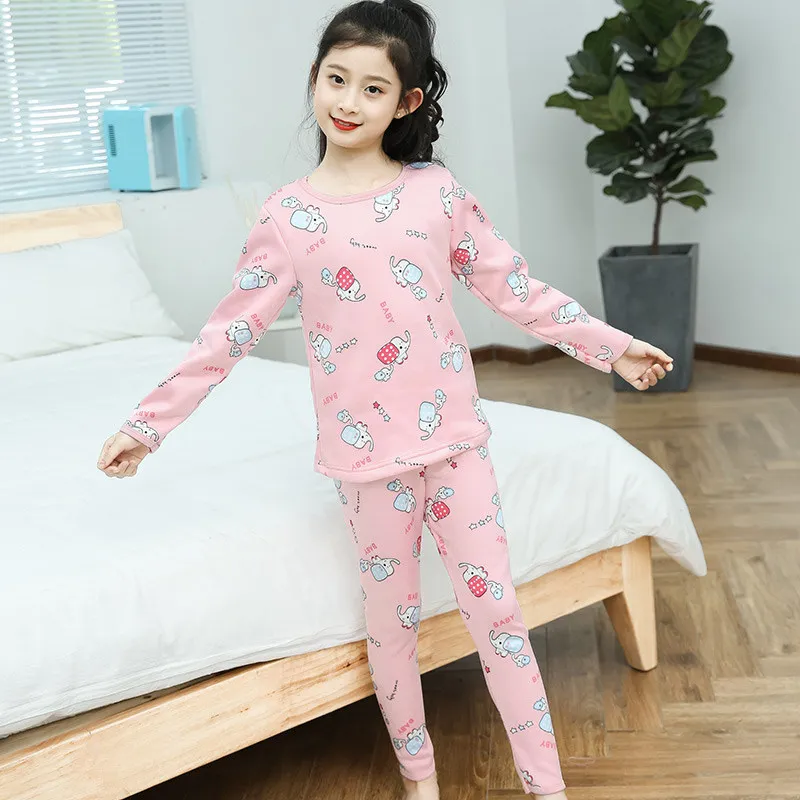 Милая детская одежда для сна в Корейском стиле на весну осень и зиму пижама с