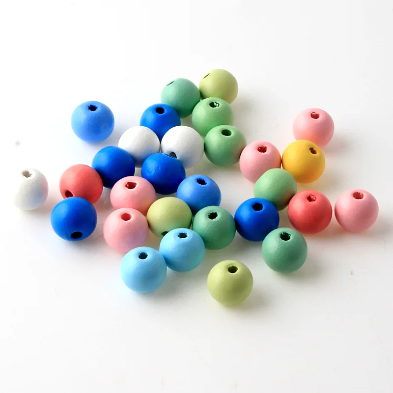 Color 11 12 мм 50 шт Разноцветные деревянные бусины для самостоятельного изготовления ювелирных изделий браслет выбрать цвет - Цвет: Color 11