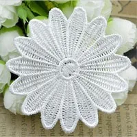 Новинка 100 шт белый кружевной цветок Ткань Цветы для DIY свадебное платье украшение аппликация с кружевной отделкой Пришивные одежды цветок