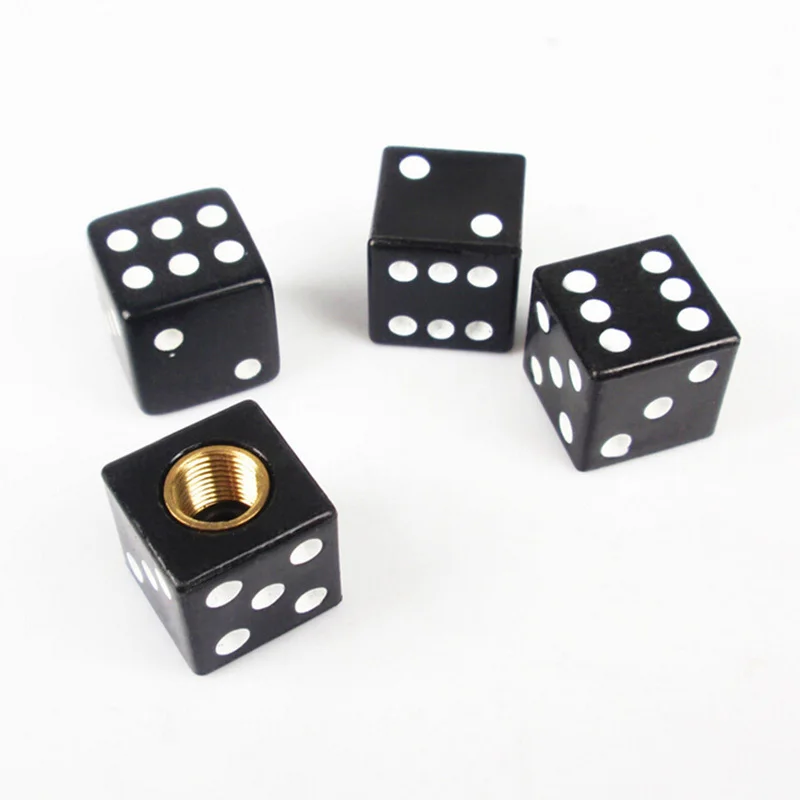 

4PCS Dice Valve Caps High Quality Tire Air Valve Stem Caps Car Trunk Mountain Road Bike Bicycle Wheel Rims Accessories