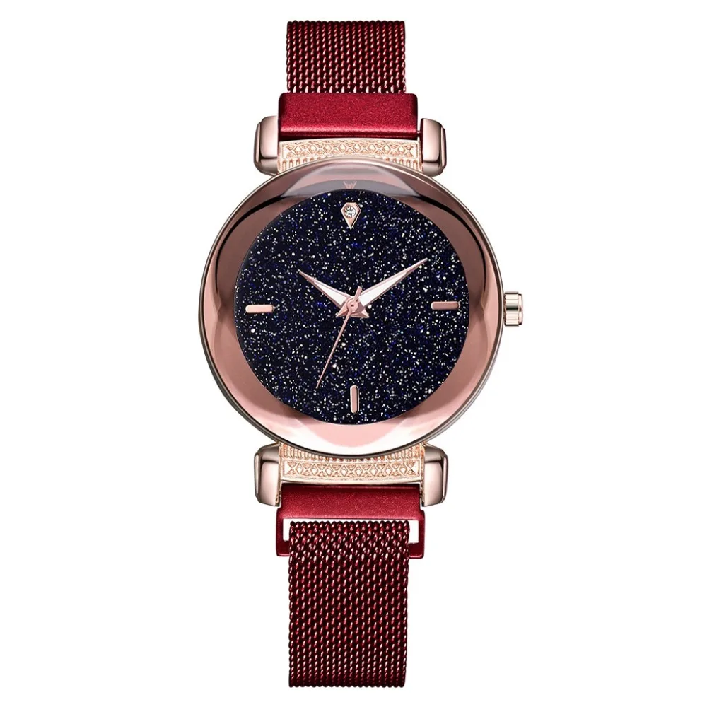 

Luxury Rose Gold Women Watches Fashion Diamond Ladies Starry Sky Magnet Watch Waterproof Female Wristwatch For Gift Clock 2019#A