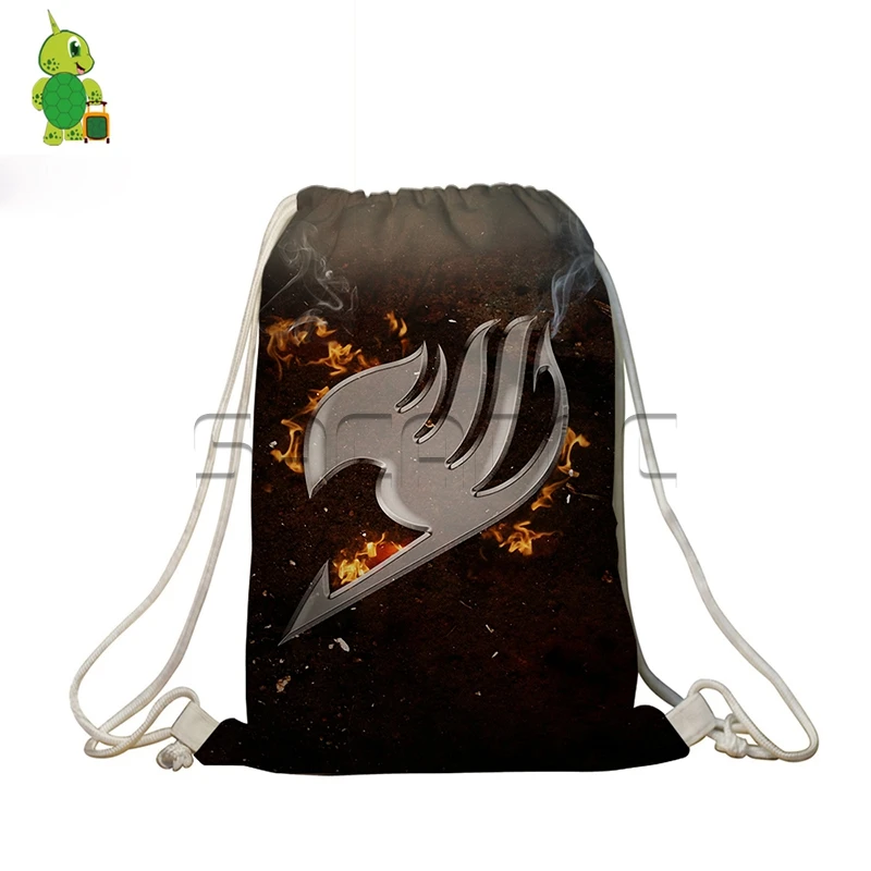 Аниме Fairy Tail рюкзак Для женщин Для мужчин дорожный рюкзак Нацу Эрза печатных drawstring сумка Обувь для мальчиков Обувь для девочек Дети забронировать softback Сумки - Цвет: 8