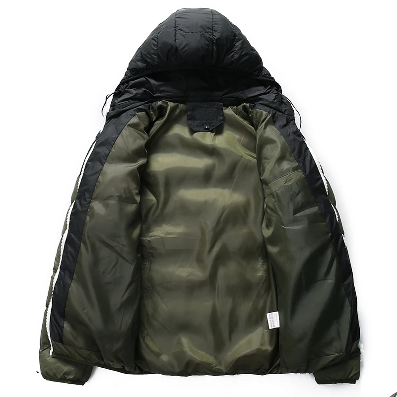 Riinr Men Winter Parka Jacket 2019 Men's Fashion Brand Simple Patch Work Hooded Outwear Male Casual Comfortable Parkas | Мужская