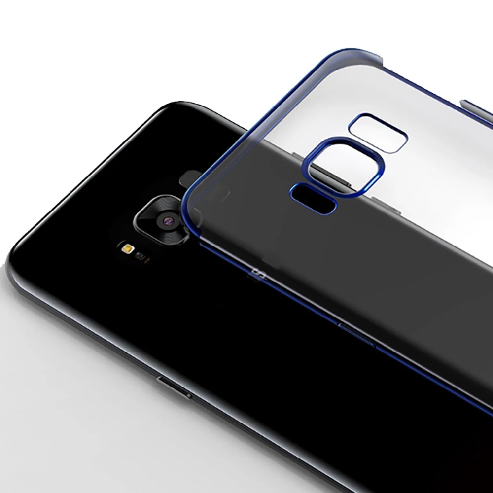 Мягкий ТПУ чехол для Samsung Galaxy S8 S9 S9P S7 Чехлы ультра тонкий прозрачный блестящий Note 8