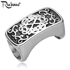 Европейские Бусины-разделители RUIMO 316l, с монограммой из нержавеющей стали, с большими отверстиями, для изготовления кожаных браслетов своими руками