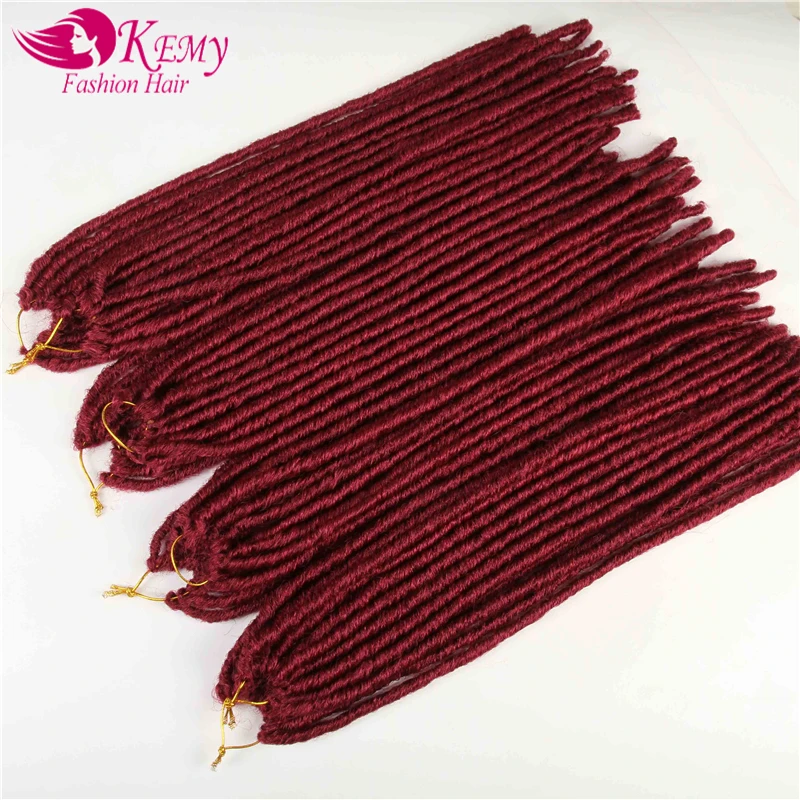 Synthetic Dreadlock Extensions Braids 20 Roots/pack 2X Havana Mambo Twist Crochet Hair inches #BURG Dread Faux Locs |
